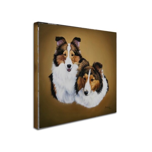 Jenny Newland 'Collies 1' Canvas Art,14x14